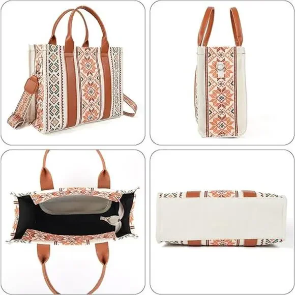 Didida Bohemian Tote Bag Women Hobo Handbag Padding Shoulder Bag Top Handle - Picture 3 of 5